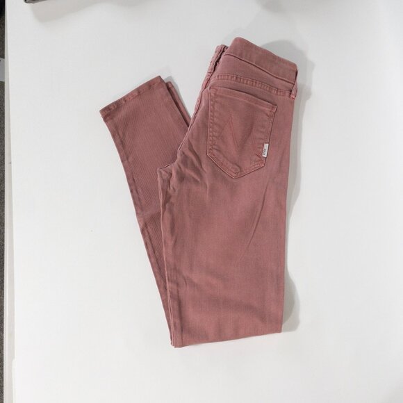 Mother The Looker POP Skinny Jean SZ 27 Light Pink Denim Long - Picture 7 of 12
